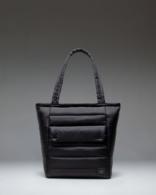 Black Herschel Retreat Tote bag shown from the front against a white background.