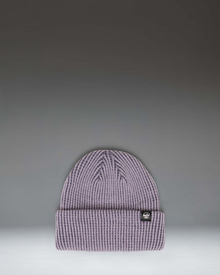 Herschel Supply Co Rowan Plaited Beanie in Dusk Plaited, a knit cuffed beanie featuring a dual-toned textured weave and classic woven logo label.