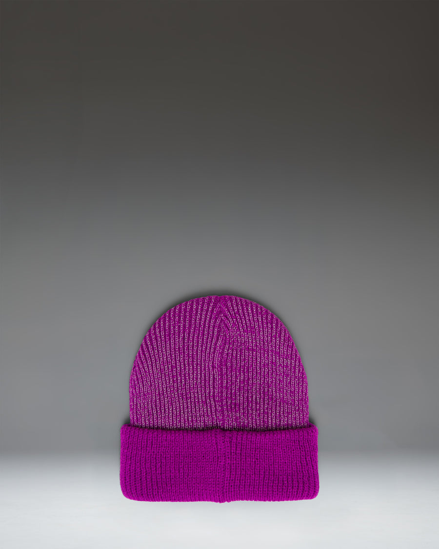 Herschel Supply Co Elmer Reflective Ribbed Kids Beanie in Clover Reflective, a vibrant green knit hat with a folded cuff.