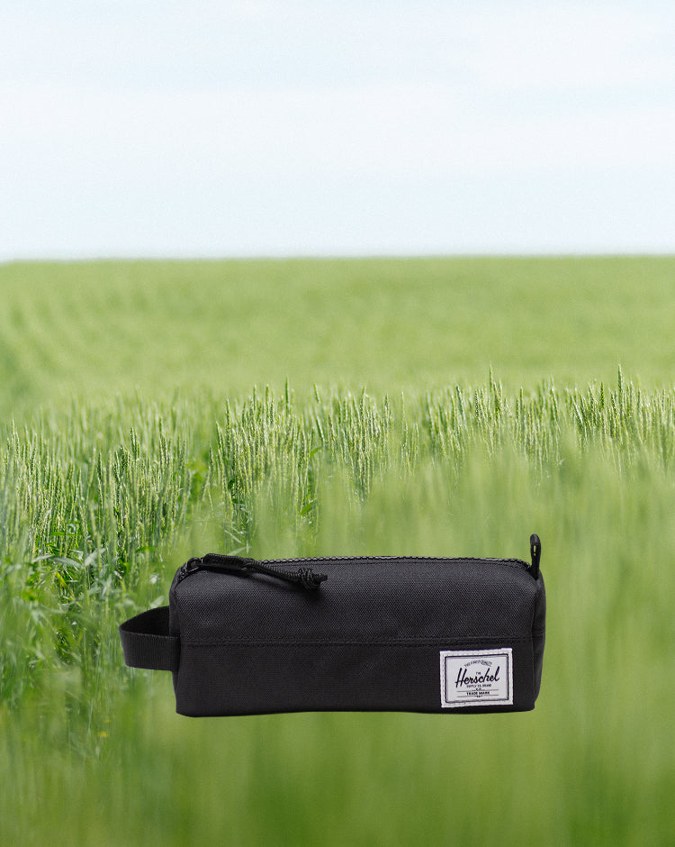 Black Herschel Supply Co Settlement Pencil Case Little Herschel shown from the front on a plain white background.