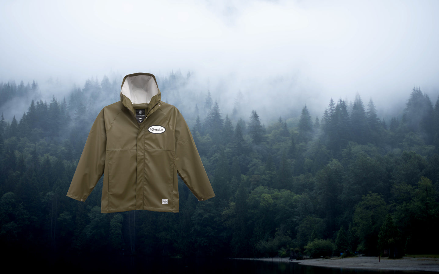 Herschel Supply Co. Men's Station Rain Jacket in Ivy Green.