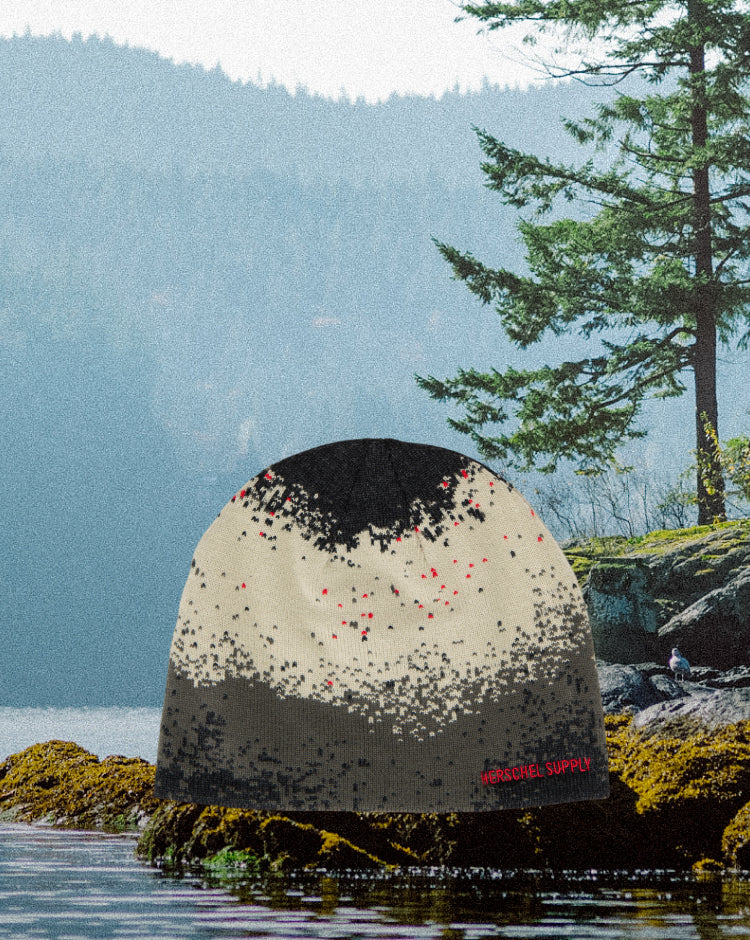 Herschel Supply Co Skullcap Graphic beanie in Pixel Spray Moss Gray.